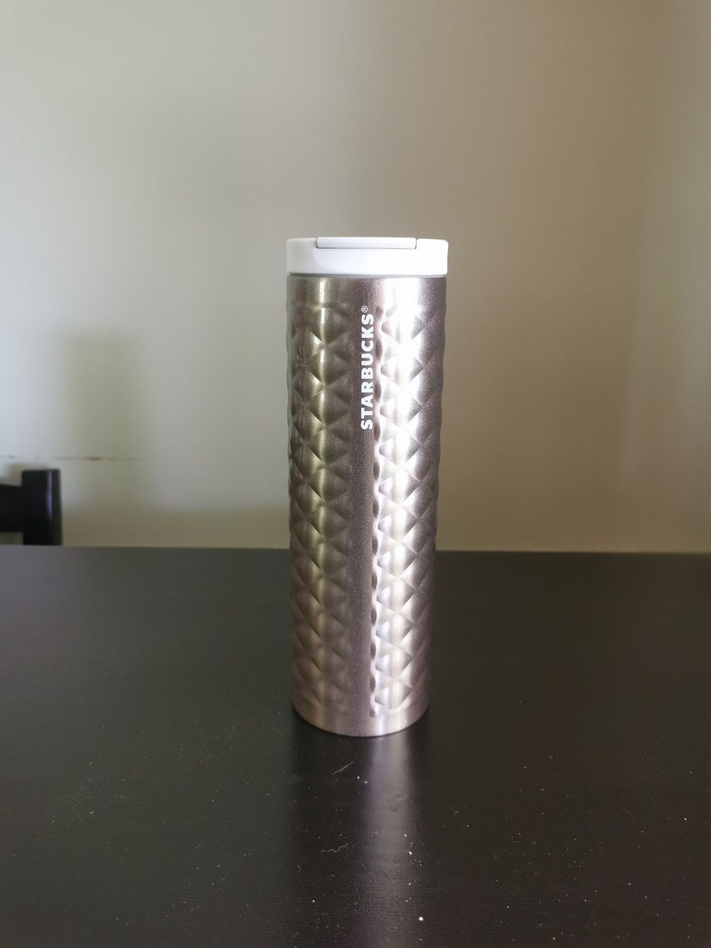 Starbucks Diamond Hammered Skinny Stainless Steel Coffee Tembler 16 oz